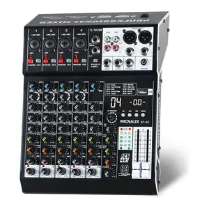 6-Channel Audio Mixer Board with 99 DSP Effects, smartphone Bluetooth & USB - Professional DJ Sound Console with 48V Phantom Power for Live Streaming, Karaoke, Studio Recording