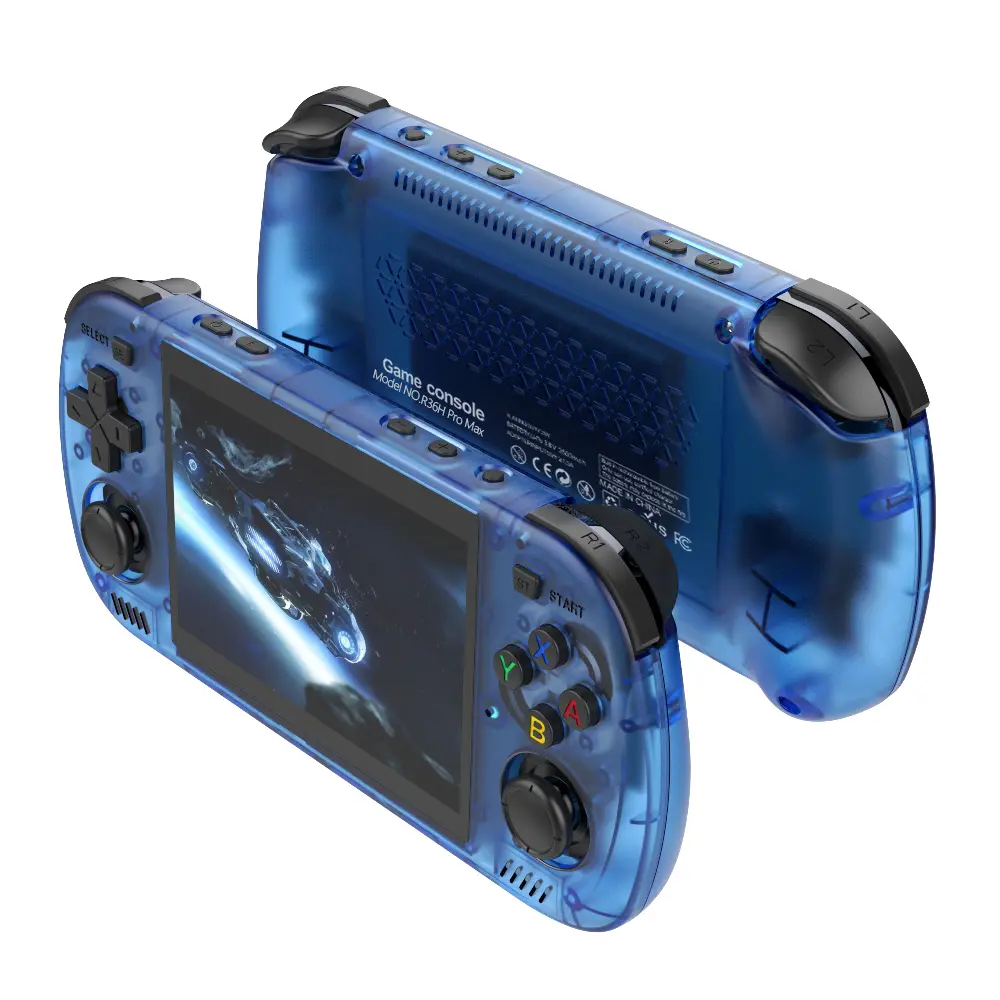 R36H ProMAX エミュレーターゲーム機 クリアブルー新品 The R36H Promax retro handheld game console runs on a Linux