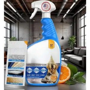 Active Enzyme Cleaner for Pet Stains - 32 oz Odor Eliminator Spray for Dog & Cat Urine, Carpet, Upholstery, Hardwood - Natural Citrus Oil Deodorizer - Spot Cleaning Solution for Pets - Reusable Formula