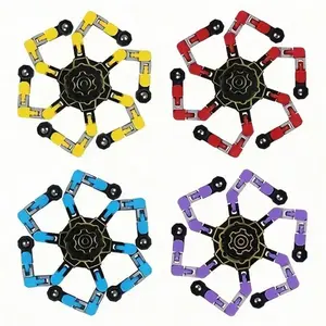 Plastic Night Glow Fingertip Gyroscope Toy, Finger Spinning Gyroscope, Chain Robot DIY Glowing Transforming Toy, Christmas & Birthday Gift