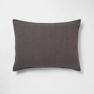 King Space Dyed Cotton Linen Sham Dark Gray - Threshold