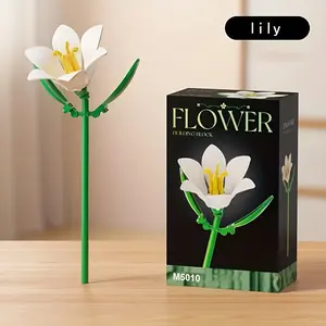 Beautiful Flower Bouquet Building Blocks, Flower Arrangement, Home Decor, Romantic Decoration, Christmas Halloween Birthday Gift, Desktop Ornament