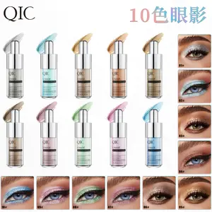 QIC New Small Bottle Ten Colors Eyeshadow Liquid Colorful Stage Makeup Glitter Shimmer Pearl Glitter Liquid Eyeshadow