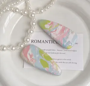 Handmade in Live | Set of 2 Hair Clips | Handmade One-of-a-kind Marbled Texture Design