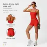 Women's 2-Piece Matching Solid Sports Set - Backless Lace-Up Sports Bra & High-Waisted Butt-Lifting Shorts, Lightweight Activewear Workout Sets for Yoga, Gym Workout Apparel for Women