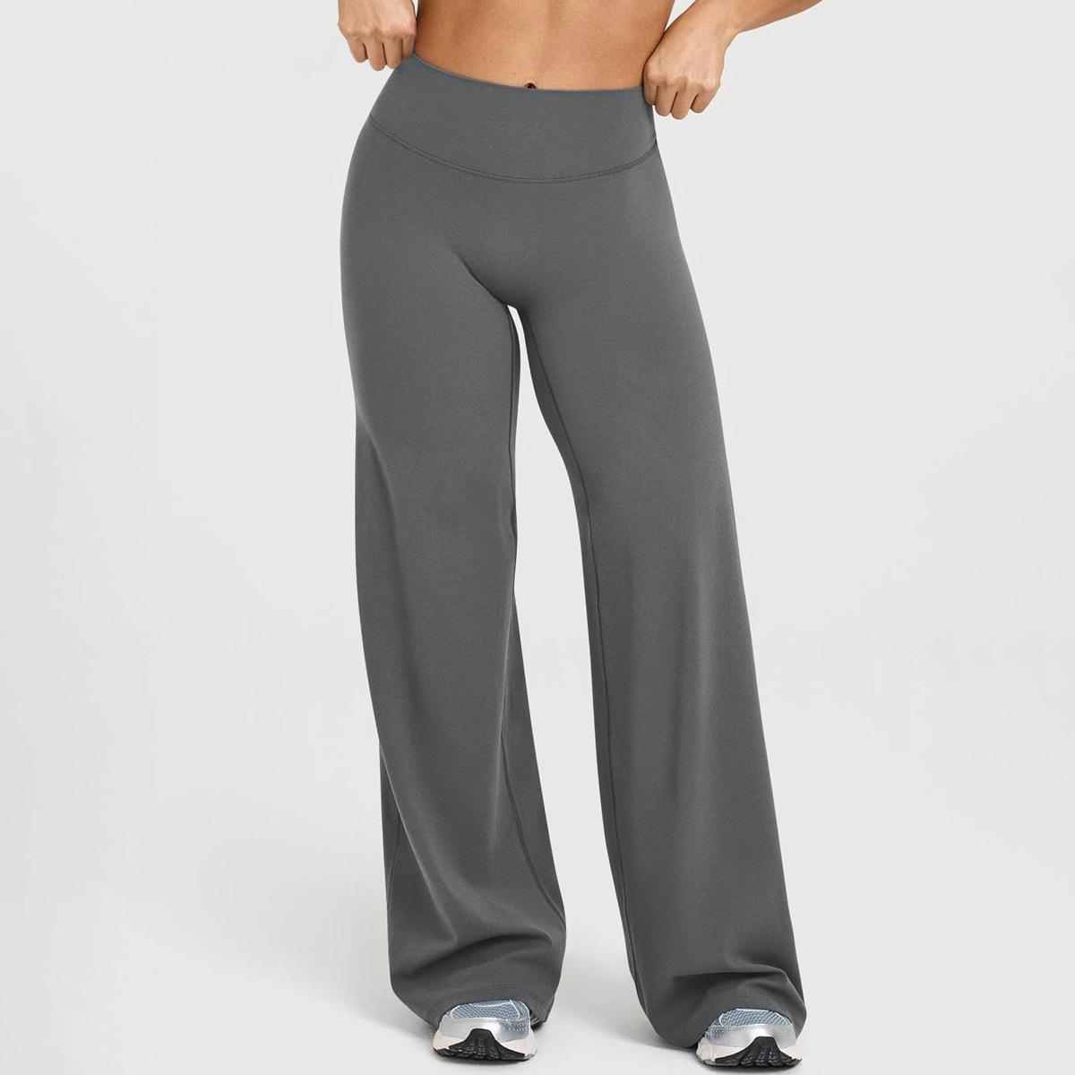 Women High Waist Stretch Casual Soft Straight Leg Bottoms Yoga Pants