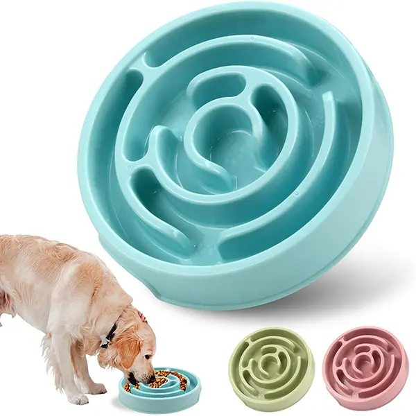 Slow Feeder Silicone Dog Bowl with Non-Slip Base. Reduces boredom and anxiety, ideal for all breeds of dogs and cats.