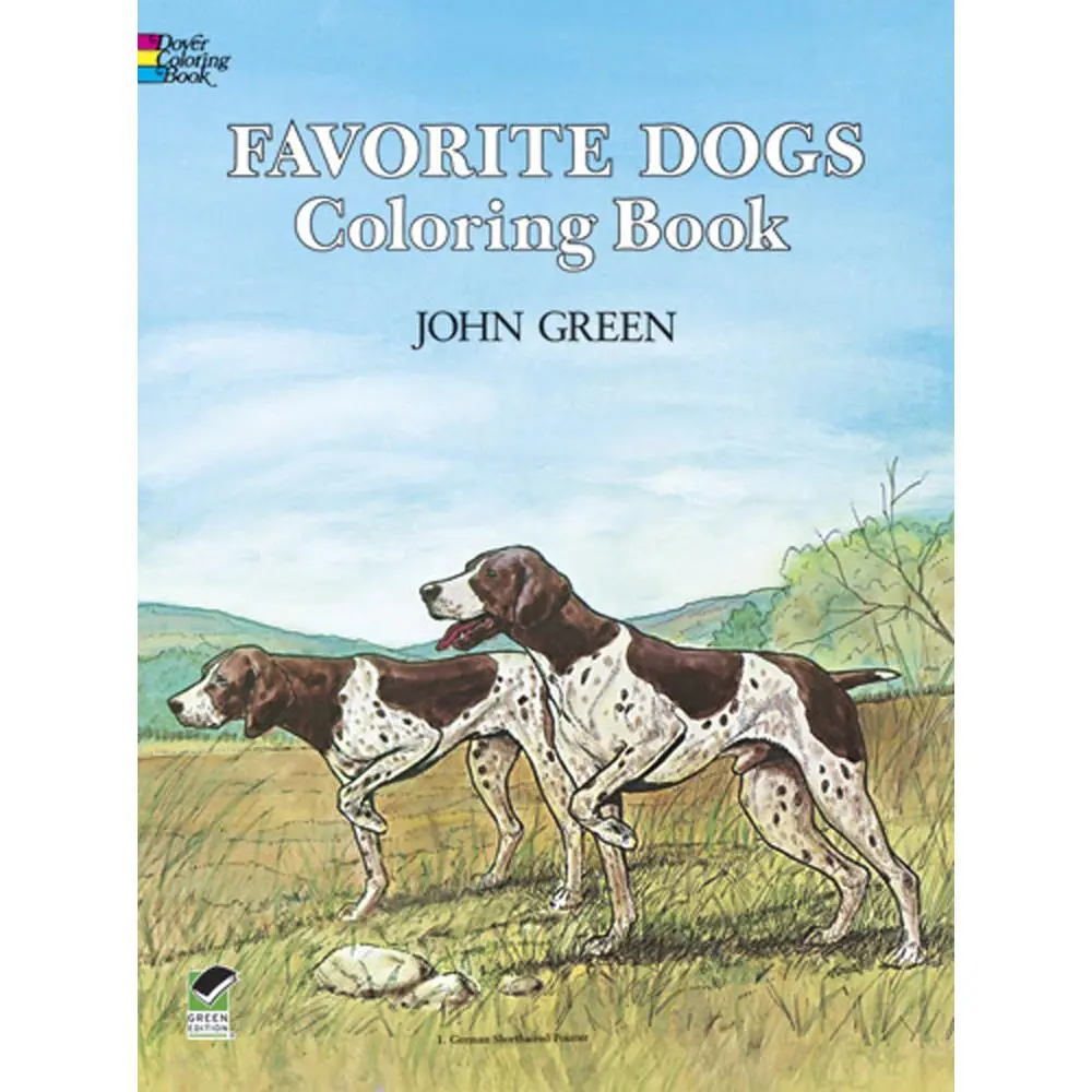 Used Coloring Book - Favorite Dogs Animal Activity Book by John Green (Paperback, English) with Facts & Line Drawings for School Educational Supplies