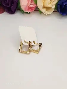 hoops earrings  gold plated cute style