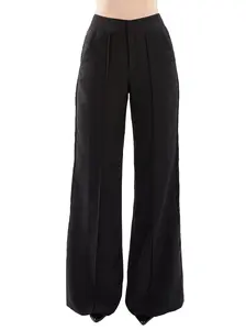 Wide Leg Tuxedo Pants in Black