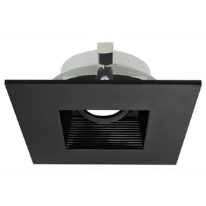 Elco Lighting Pex 4" Square Adjustable Baffle, 35° Tilt, Twist-Lock, Black with White Trim, ELK4284B