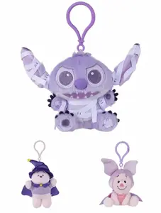 MINISO Naughty Series  Plush Keychains - Cute Piglet (Spooky Cloak), Pooh & Bandaged Stitch | Festive Gifts,Perfect Gift for Birthday&Christmas