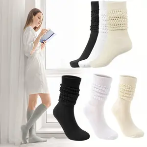 Set of 3 Pairs Slouch Socks for Women,Thigh High Boot Socks,Soft Scrunch Socks for Outdoor Home Yoga Fitness Travel Shopping,New Year Gifts,Hand Tools Kits