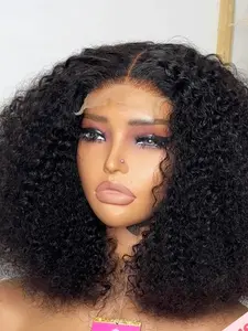 Bob Short Wig 18 Inches, 180% Density, Free Part, Soft No Glue, Pre-Attached, Daily Curly Hair, Heat Resistant Lace Front