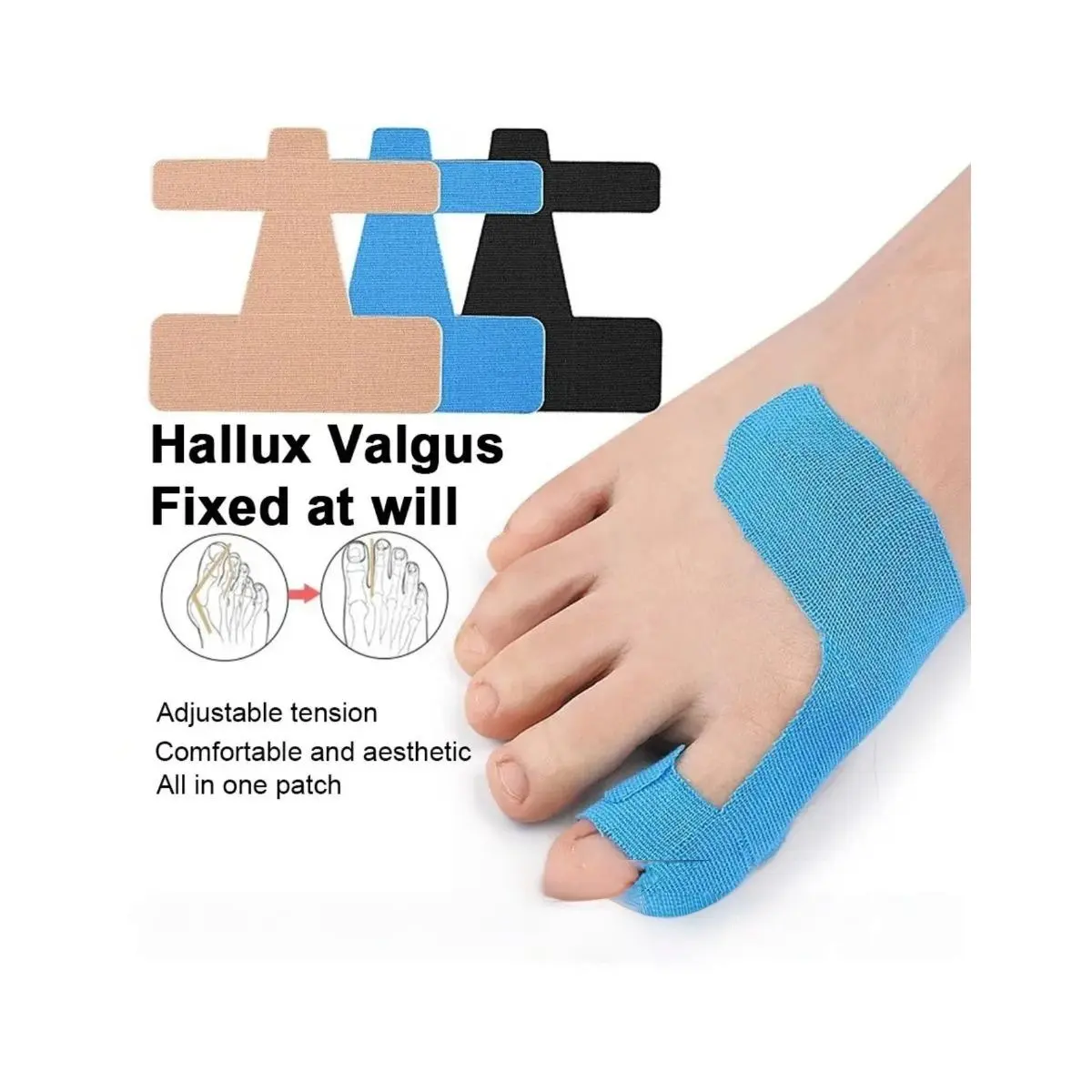 Orthopedic Bunion Corrector Strap, Orthopedic Toe Straightener, Toe Corrector Sleeve, Breathable Toe Separator for Hallux Valgus Correction, Universal Fit Big Toe Support