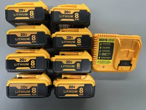 2/4/6/8Pack+1fast Charger ComboPack 8000mAh Replacment for Dewalt20v Max Battery Compatible with Dewalt Volt Lithium-ion Battery dewalt  batteries