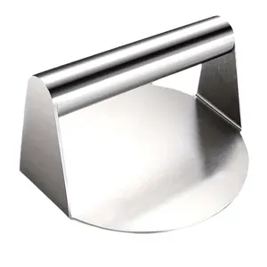 Stainless Steel Hamburger Press, Meat Patty Mold for Hamburgers & Sliders, Round Steak Barbecue Meat Press for Beef Burgers