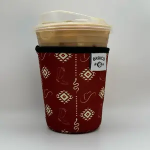 Red snake boots iced coffee cozie | iced coffee koozies | coffee sleeve | cute coffee accessories | western accessories | iced coffee