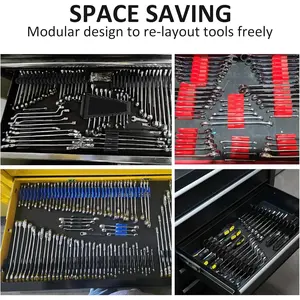Modular Wrench Organizers for Tool Drawers - Wrench Rack with Labels, Perfect Tool Storage Holder. Gift for father, brother and boyfriend (without Magnet) Multifunctional Wrench Holder Organizer with Trays