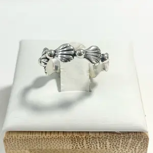 Sterling Silver 925 Seashell Ring Sea Jewelry