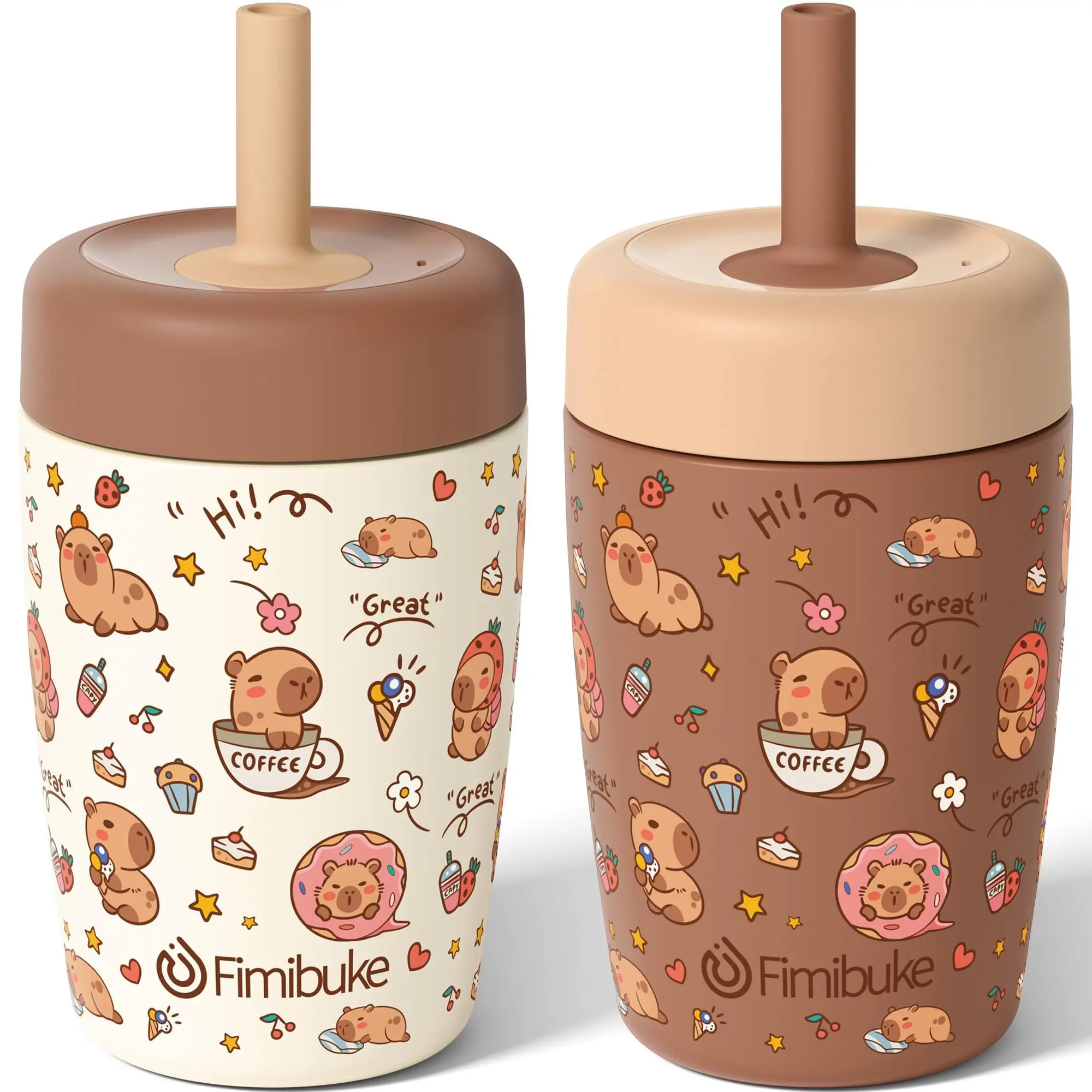 B3.2PCS Beige & Brown Capybara