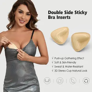 Charm Studio 1/2 Pair Ultra Boost Inserts Double-Sided Adhesive Pads Sticky Bikini Padding Inserts for Sports Bra Swimsuit Partywear Womenswear Bridal