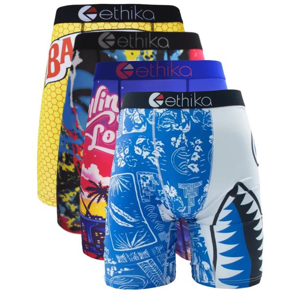 2PCS/3PCS/4PCS Men's boxy underwear with printed pattern, breathable and sporty, high elasticity, sweat absorption, hip lifting, casual sports s-XXXL