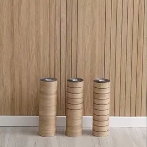 2-roll 3D wood grain wall panel, self-adhesive vinyl, grid wall sticker, natural wooden ceiling, easy to install DIY project, for, ceiling and curved edges, wall decoration, Wall Panels Roll