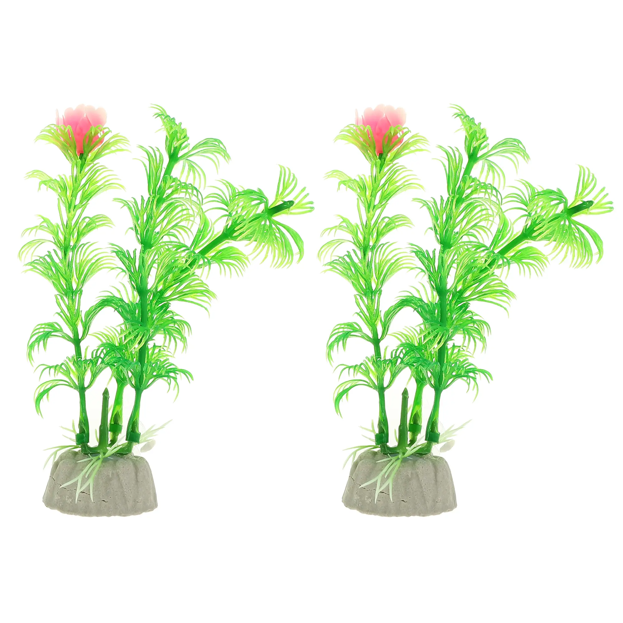 VOCOSTE 2 Pcs Aquarium Plastic Plants, Artificial Aquatic Plant for Goldfish Tank Landscape Plants Decor, Green