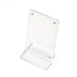 Acrylic Trading Card Display Case for Sports Collectibles, Magnetic Closure and Dustproof Design, Stable Base for Clear Desktop Storage