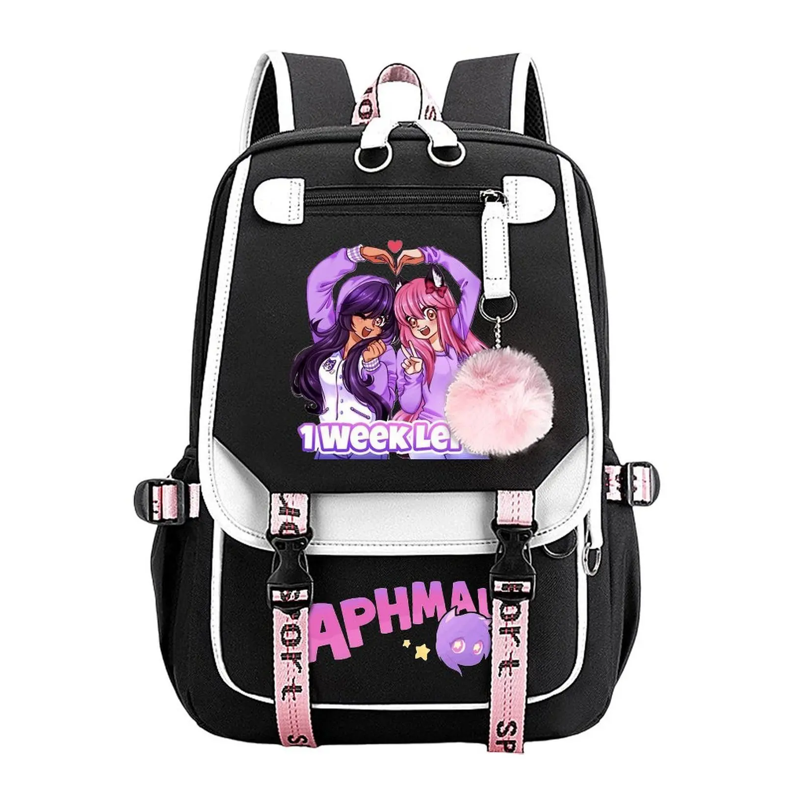 Aphmau Character Art Cotton Linen Backpack, 11.4in×18.1in 1-size School Bag for Teen Students, Water-Resistant Durable Large-Capacity Multi-Pocket Organizer, Ideal for Birthdays, Boys & Girls Holiday Gift, One Size