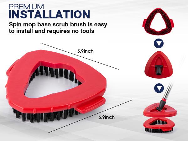 Scrubber Mop Head for O Cedar RinseClean 2 Tank System, Spin Mop Scrub Brush Head Replacement, Hard Bristle Bathroom Cleaning Brush, Tub Scrubber