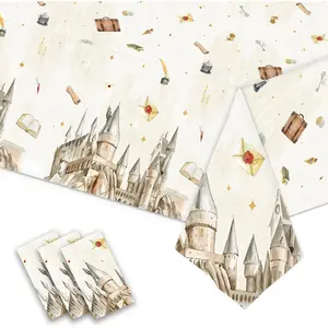 3PCS Magical Tablecloth,Disposable School Table Cover for Birthday, Halloween Witch(54 x 108 Inches)
