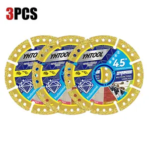 3PCS 4.5"(115MM) 22.23mm Ultra-Thin Diamond Cutting Disc - Heat-Resistant Blade for Porcelain, Glass, Ceramic Tile - Angle Grinder Tool for Precision Grinding