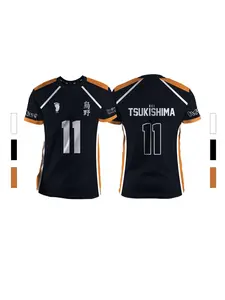 Balck Summer New Men's Sports Fashion Casual Comfortable Breathable Volleyball Anime Unisex Short Sleeve Round Neck T-Shirt Tops