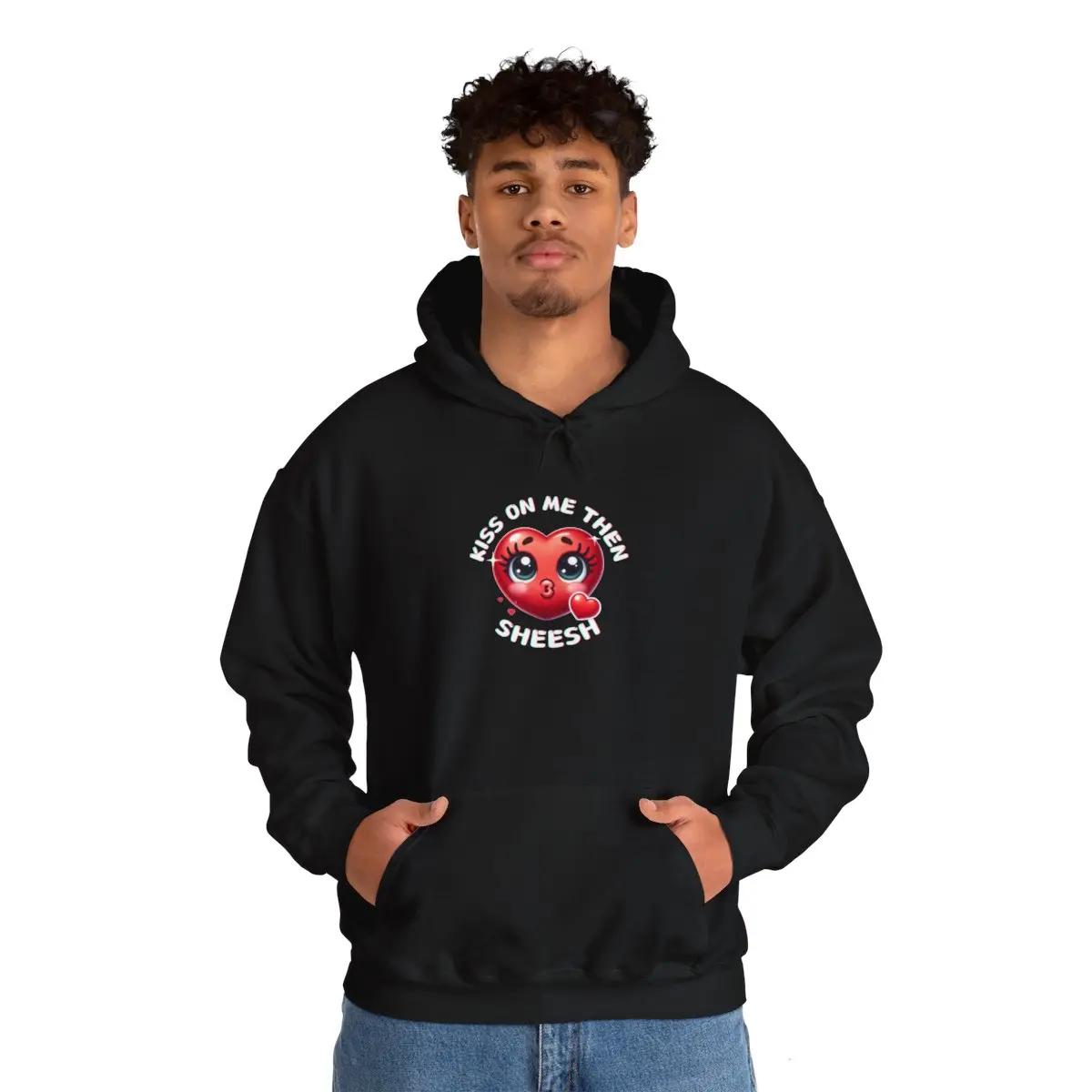 Kiss On Me Black Unisex Heavy Blend™ Hooded Sweatshirt