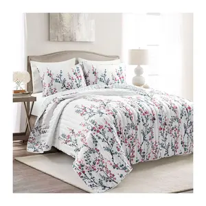 Lush Decor Mirabelle Watercolor Floral Reversible Quilt 3-Pc