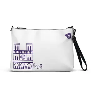tsgabrielle • Paris - Notre-Dame Cathedral • Crossbody Bag • White • 11″ × 8″