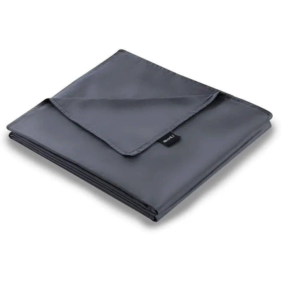 Duvet Cover for Weighted Blanket (Grey, 60'' x 80''), Breathable Soft Duvet Cover  Size Removable Cooling Comforter Cover for All Season