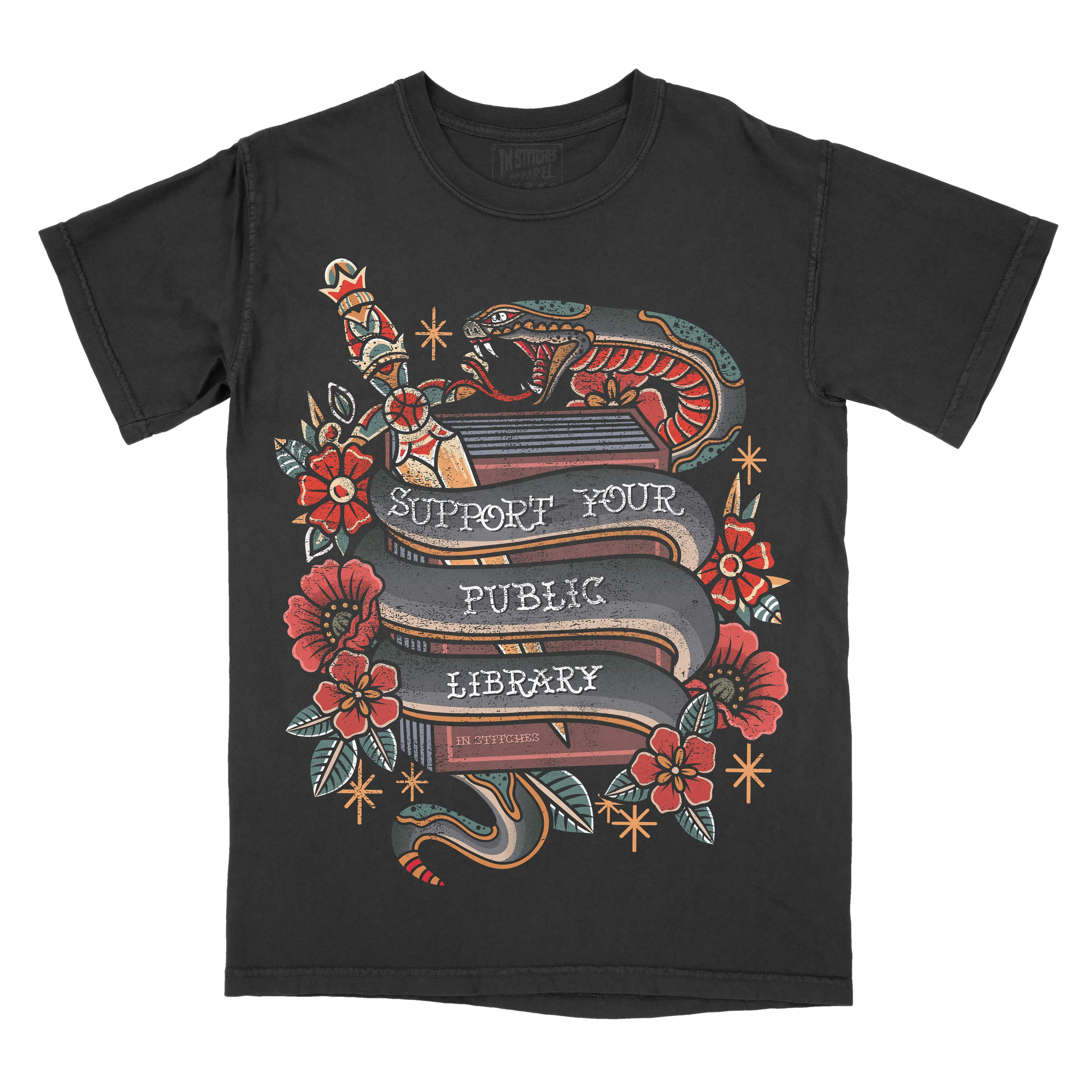 Support Your Local Library Comfort Colors Unisex T-shirt Gothic Alternative Fashion Booktok Smut Reader Top Tshirt Streetwear Short sleeve Printed Cotton Alt Goth