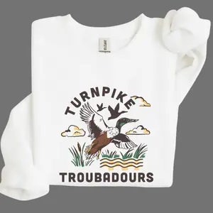 Wild duck patterned sweatshirt, Turnpike Troubadours country band sweatshirt, perfect cotton fabric, gift for men and women, outdoor activity sweatshirt