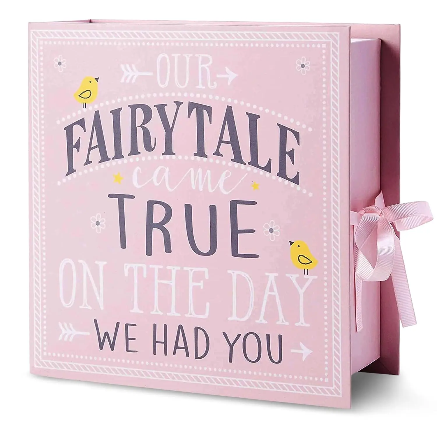 Baby Keepsake Box for Treasured Memories, Fairytale - Lightweight, Handcrafted Boxes with 9 Labeled Compartments for First Memories - Gender Neutral Baby Shower Gifts for Girls, Boys
