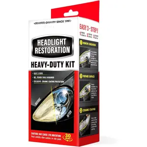 Headlight Restoration Kit-Headlight Cleaner Removing The Heavy-Duty Yellowing, Clouding and Stains, Even Buffs Out Unsightly Hairline ,No Power Tools Needed