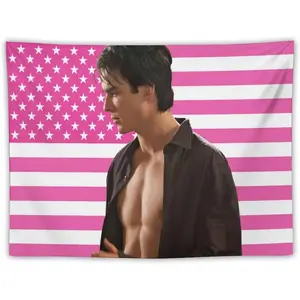 Ian Star Somerhalder Wall Hanging Flag Tapestry, for Party Bedroom Living Room Home and Outdoor Garden Patio & University Dorm Decor Gift