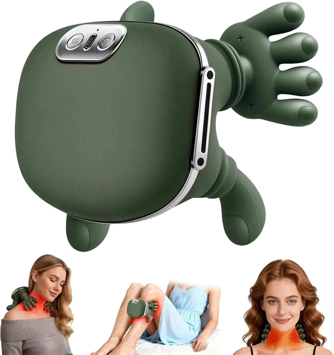 Shoulder and Neck Massager 4D Bionic Heated with Finger-Simulated Palm Action Vibration Heat Settings for Neck and Shoulder Pain Relief Deep Tissue Pain Relief Adult Gift