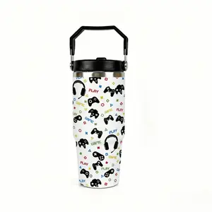 Funny Gamer 30oz  Insulated Cup With Handle - Video Game Coffee Tumbler - Father's Day Birthday Gift For Husband