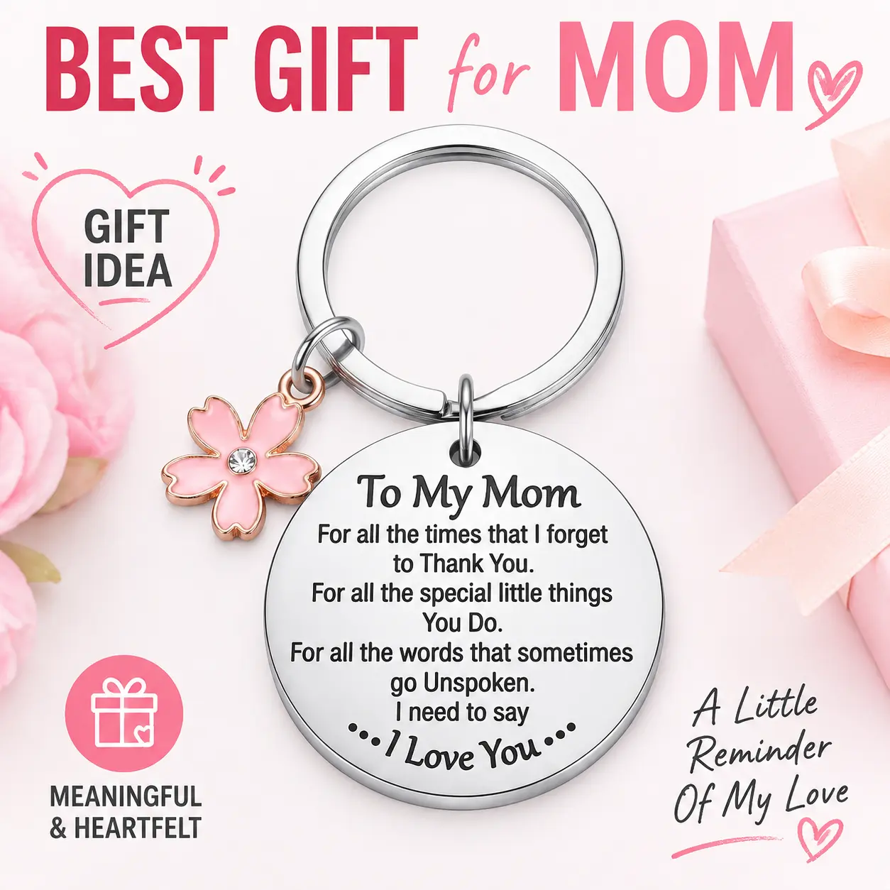 Mom Keychain Gift To My Mom I Love You Forever Heartfelt Keepsake Keychain Meaningful Gift For Mother Birthday Christmas