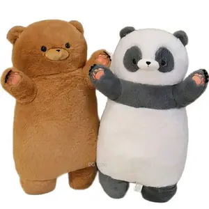 60cm Rectangle Long Soft Cute Polar Bear Panda Bear Plush Toy Throw Pillow Stuffed Hands Up Animals Hug Cushion for Kids