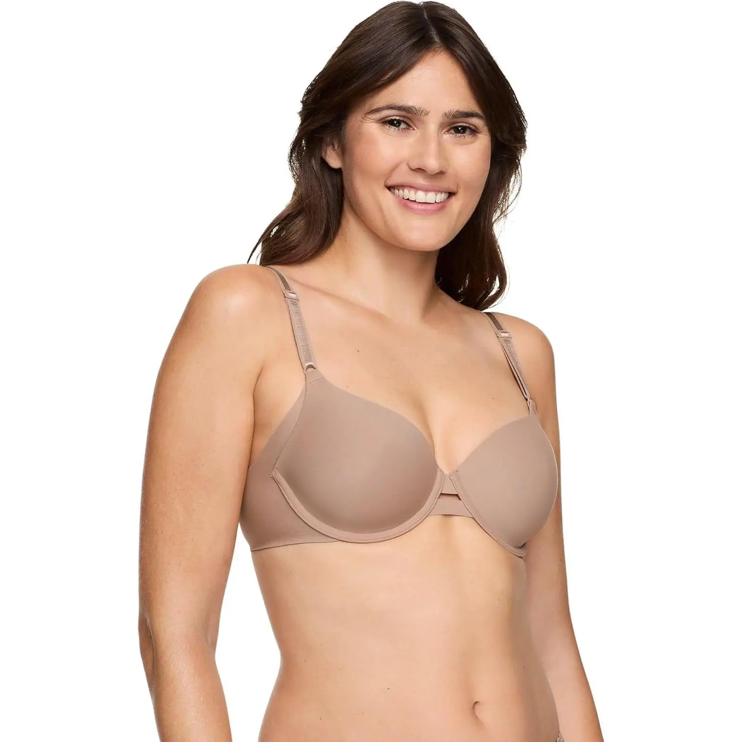 Women's No Side Effects Underarm Smooth Underwire Lightweight Lined T-Shirt Bra