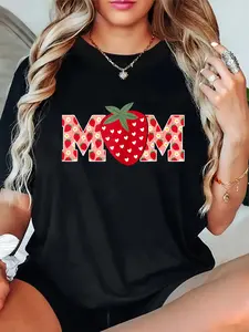 100% Cotton Funny Strawberry Mom Fruit 1St Birthday Family Matching T-Shirt